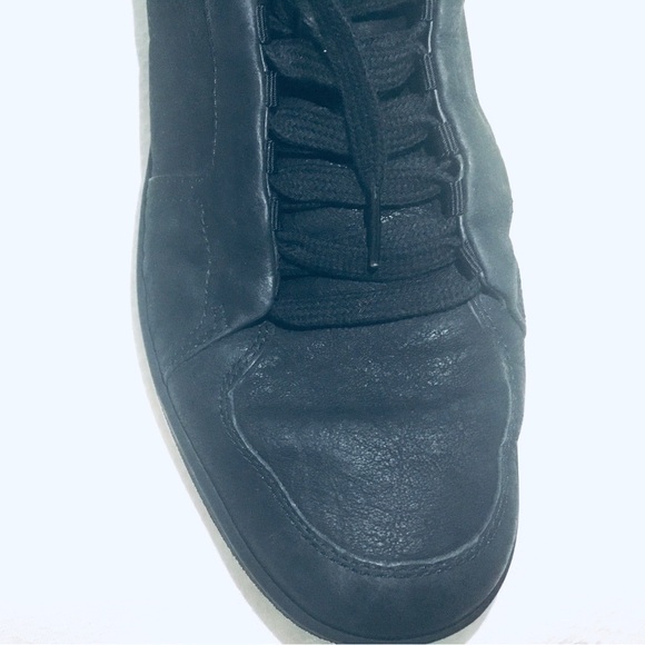 PRE-OWNED 100% AUTHENTIC GUCCI BLACK LEATHER WOMEN'S ANKLE BOOT SZ 5 LACE ZIPPER - Picture 7 of 11